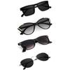 Sheomy Unisex Combo Offer Pack of 4 Shades Glasses Pathan Sunglasses Rectangle Retro Vintage Narrow Women::Men , MKN-064