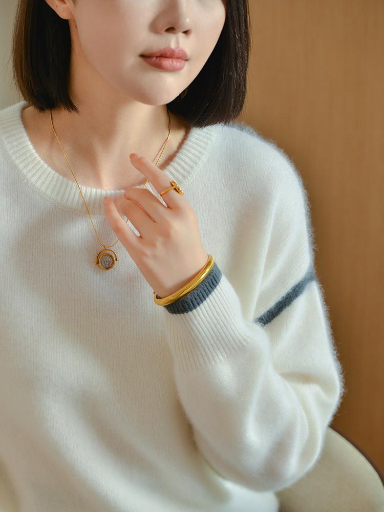 Женский кашемировый свитер Qinghe кашемир 30% кашемир 70% шерсть осенне-зимний кашемировый пуловер мягкий и теплый