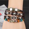 Винтажные кожаные тканые многослойные браслеты в этническом стиле в стиле бохо Эффектные украшения для женщин и мужчин