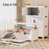 Movable Bedroom & Living Room Storage Cabinet: Folding Wardrobe & Plastic Organizer Shelving Unit