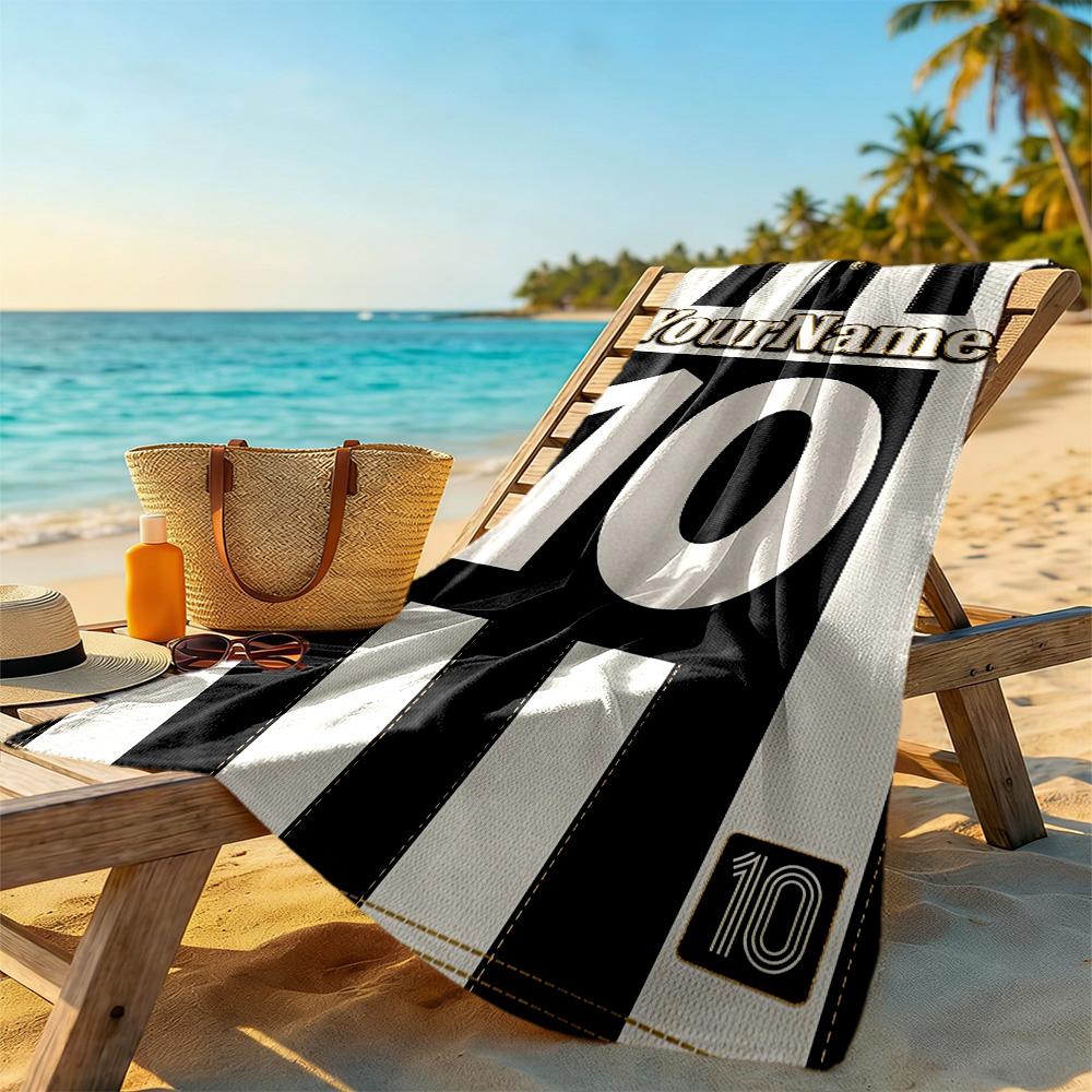 Juventus Customize Your Name Beach Towel Quick-Dry Soft Microfiber Suitable for Sports Travel Swimming Yoga Bathroom Beach And Pool