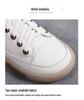 Women's Korean Style White Elastic Band Slip-on Sneakers - Soft Sole, Hollow Design Leather Flats