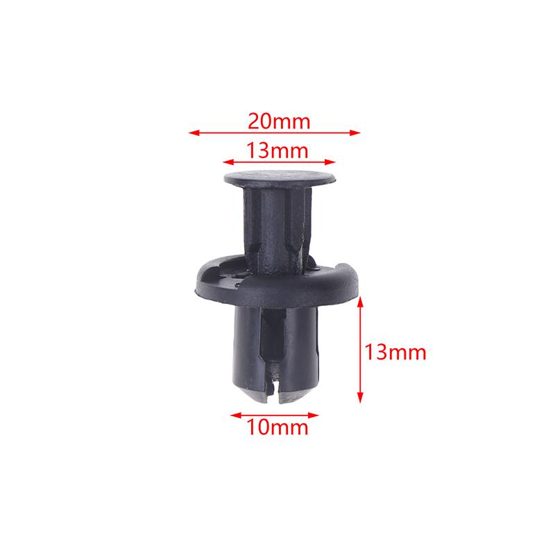 50/100 шт. 10 мм диаметр 10 мм черный пластик автомобильный крепеж заклепки зажимы автомобиль бампер дверь панель подкрылок зажимы фиксатор