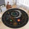 Астрология Луна Звезды Принт Круглые Ковры для Помещений Домашний Ковер Нескользящий Моющийся Ковер Кухня Гостиная Спальня Столовая Напольный Коврик