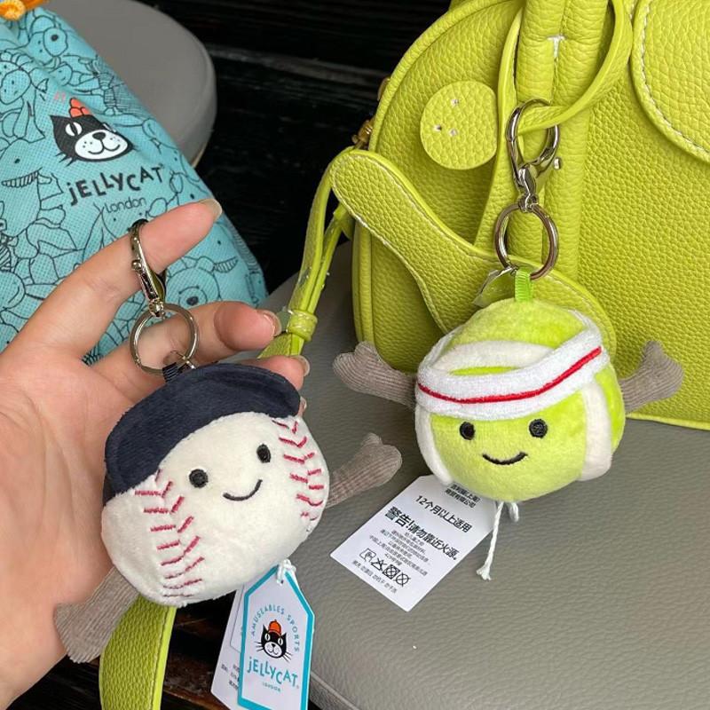 Очаровательный плюшевый брелок в виде бейсбольного и теннисного мяча, милая мягкая игрушка в подарок для детей