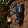 Настенный светильник Yousheng Solar Dragon, Винтажная смоляная уличная скульптура-светильник в виде дракона, Водонепроницаемый готический садовый фонарь для забора, двора, Декор на Хэллоуин
