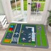 Airport Runway Plane Scenes Floor Mat Flannel Rug Soft Non Slip Washable Door Mat For Bathroom Bedroom Kitchen Home Decor