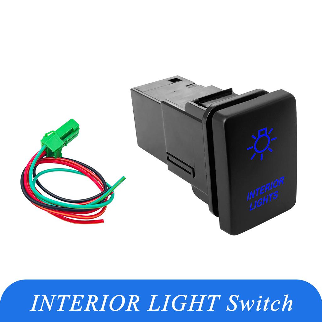 12V Blue LED Fog Light Bar Push Switch For Toyota 2015 Hilux GUN Prado 150 200 RAV4 HiAce Landcruiser ON OFF Button Switch