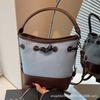 2025 New Niche Design Canvas Portable Bucket Bag Women's Simple High-end Commuter Shoulder Messenger Women's Bag