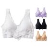 Women Bra Push Up Padded Wireless Shockproof Solid Color Lace Anti-sagging Soft Elastic Sport