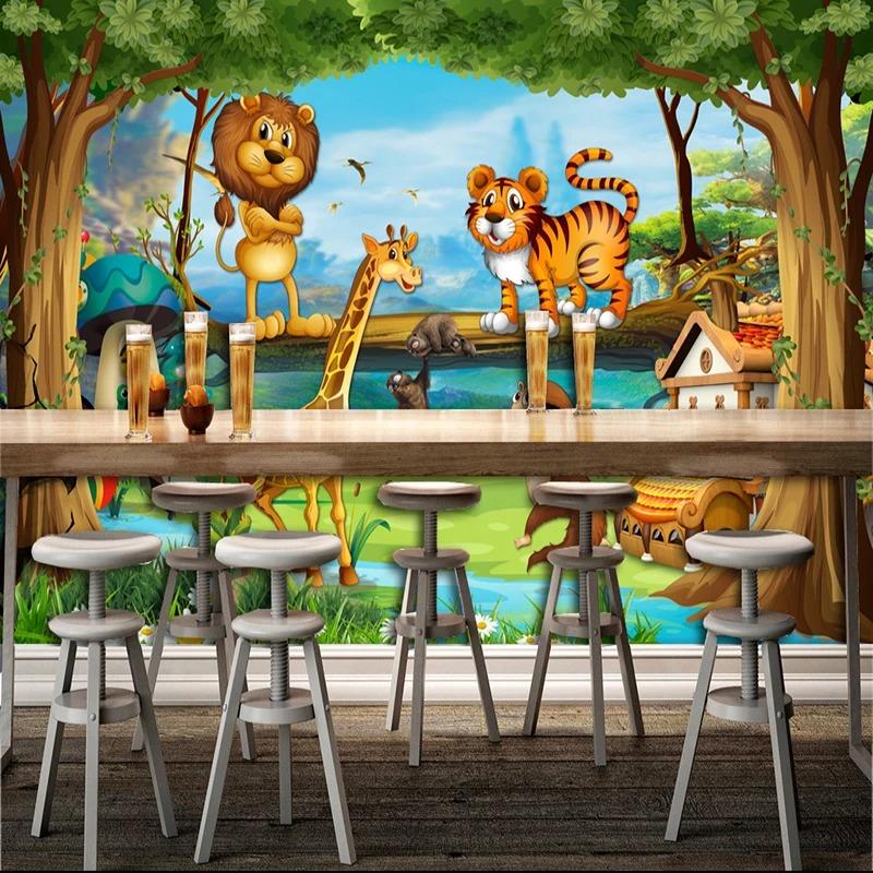 3d Wall Murals Beautiful Cartoon Forest Animal World Wallpaper For Children Room Living Room Bedroom Wall Mural Home Decor