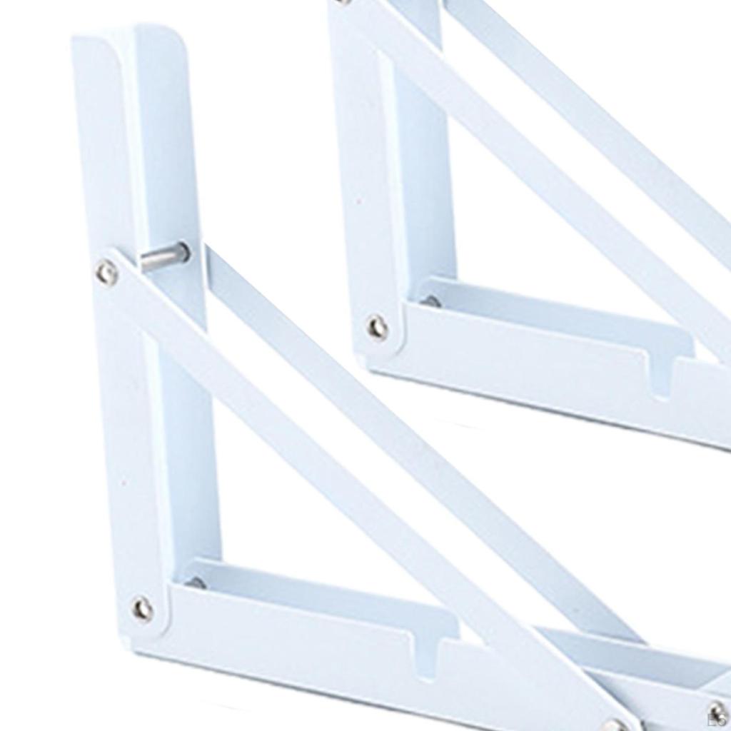 2Pcs Folding Shelf Brackets Collapsible for Table Bench Triangle Bracket