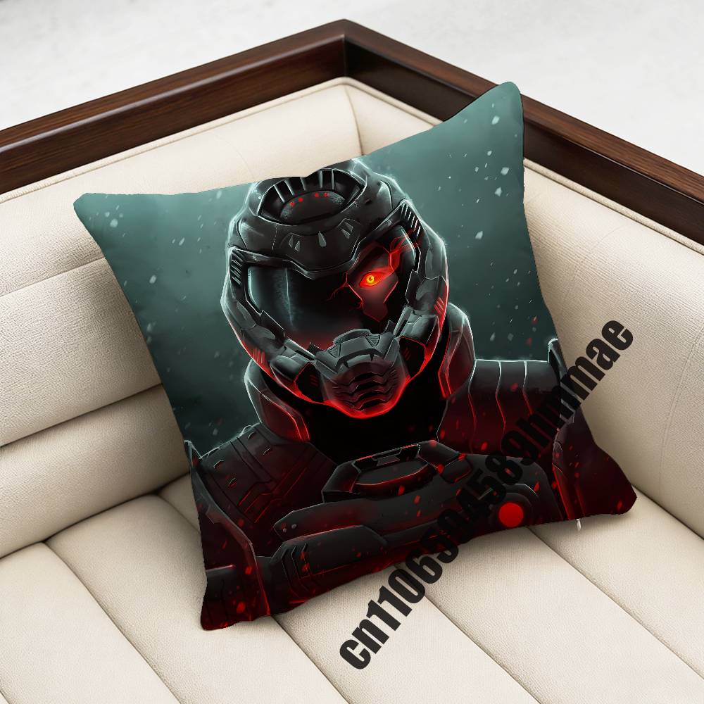 For Game D-Doom Slayer Throw Pillow Case Sham 45X45Cm 40X40Cm Square Car Pillowcase Pad Cushion Cover