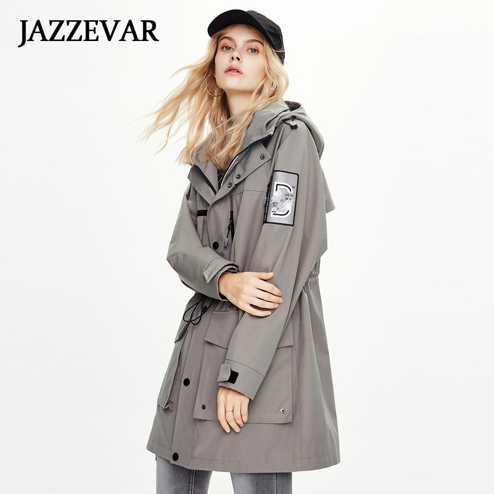 JAZZEVAR Женская ветровка Ins, красивое рабочее пальто средней длины, длинная хлопковая куртка Синьцзян