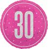 Balon Foliowy Różowy Błyszczący 30 Urodziny Prezent Dekoracja Party 45Cm
