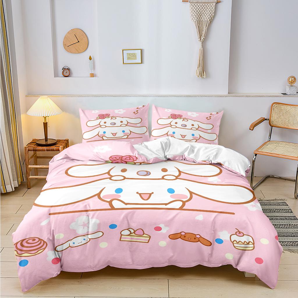 Sanrio Cinnamoroll Kuromi Комплекты постельного белья Мультяжное одеяло Покрывало на кровать Пододеяльник Наволочка Наборы из 2-3 предметов для детей и взрослых