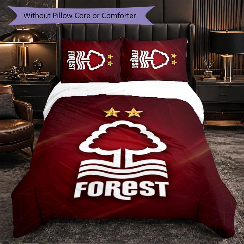 Nottingham Forest Themed Bedding 3Pcs Duvet Cover Set Decorative Bed Linen For Teen Room Home Decoration