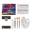 32 Pieces Watercolor Paint Set 24 Colors Acrylic Paint 5Pcs Acrylic Paint Brushes with Watercolor