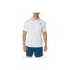 Color Block Striped Half Button Short Sleeve Polo Shirt Men Tops White 2041A287-100