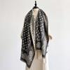 Luxury  Women'S Cashmere Scarf - Winter Warm Tasseled Striped & Polka Dot Printed Pashmina Shawl, Foulard & Poncho