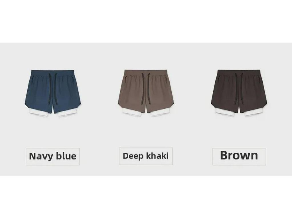 Мужские нейлоновые шорты для фитнеса европейского размера: Быстросохнущие, эластичные, двухслойные шорты в американском стиле для бега и баскетбола на лето