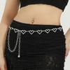 Giftable Rhinestone Heart Waist Chain Adjustable Tassel Women Jewelry for Dress Jeans Birthday Gift for Girlfriend