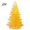 Holiday Desktop Decoration Resin Christmas Tree Figurine, Crystal Ornament, Home Accents Miniature for Office, Gift Modern Art