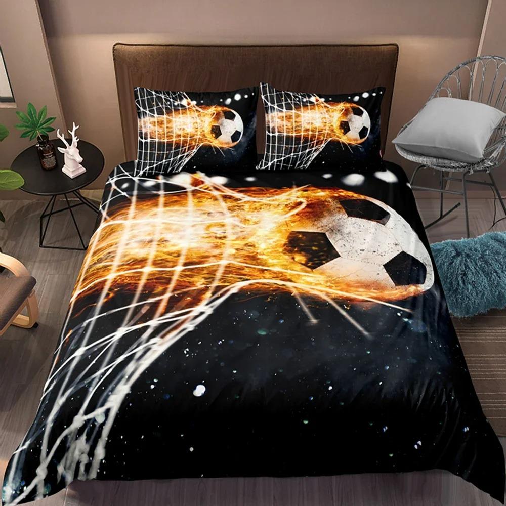 Football Bedding Set Printing Pillowcase Quilt Cover Soccer Duvet Covers Home Textiles Queen King Size Sport Theme Quilt Cover