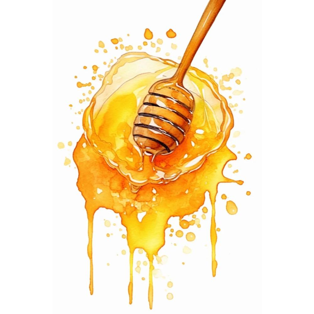 Fresh Bees Collecting Honey And Canned Honey Poster Print Wall Art Pictures Canvas Painting Living Room Bedroom Home Decor Gift