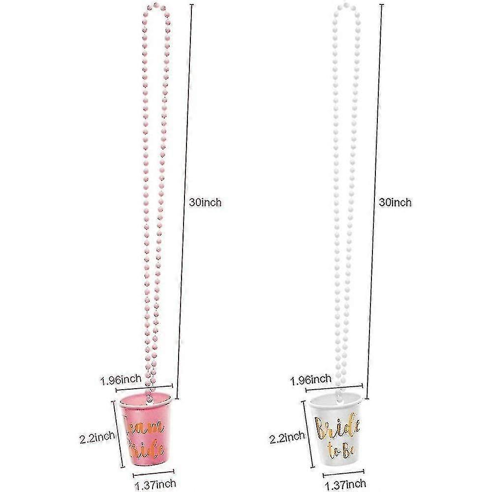 20 Bachelorette Party Shot Glasses Necklace, Team Bride Supplies - PJ
