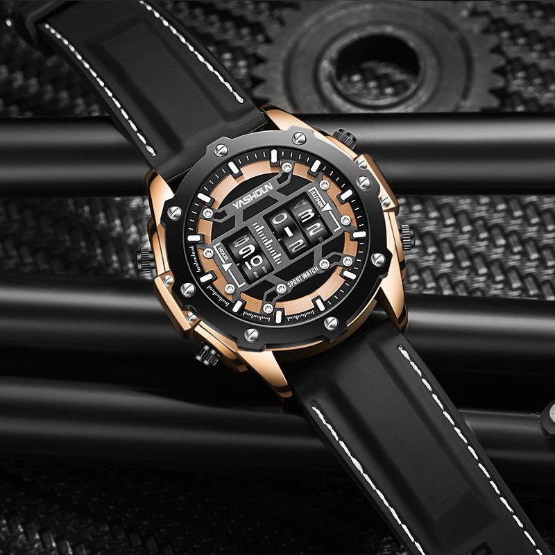 Personalized Multifunctional Men's Watch Sports Silicone Strap Waterproof Calendar Electronic Watch