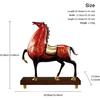 Aris & Juno Copper Hand-Carved Horse Sculpture with Enamel Accents - Feng Shui Career Success Decor for Entryway Bedroom Study