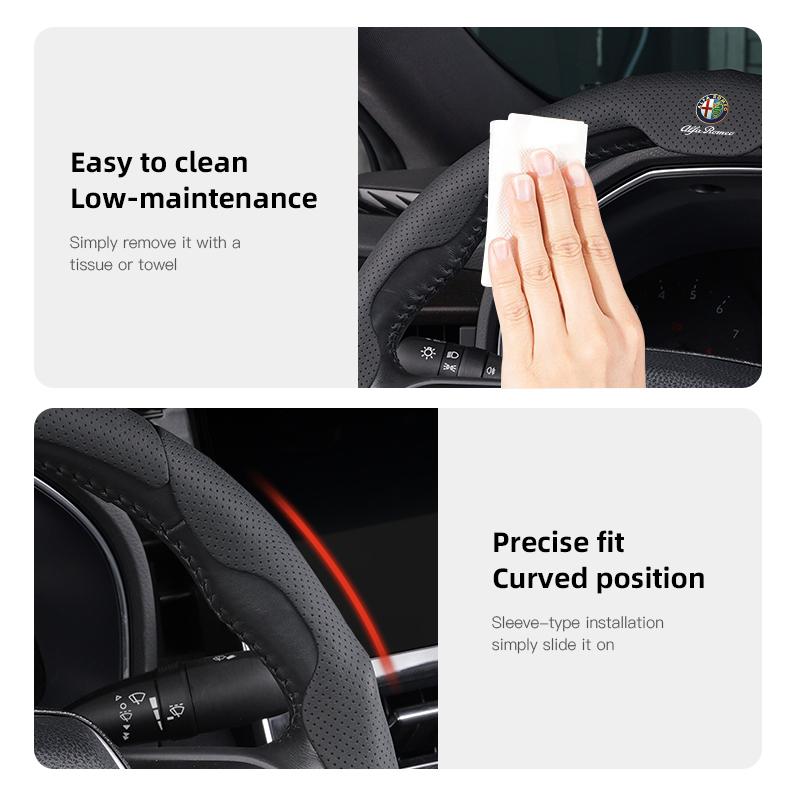 Car Steering Wheel Cover Anti-Slip Accessories Hubcap For Alfa Romeo GT 147 156 159 166 Mito Giulia Stelvio Giulietta 4C Disco khg156
