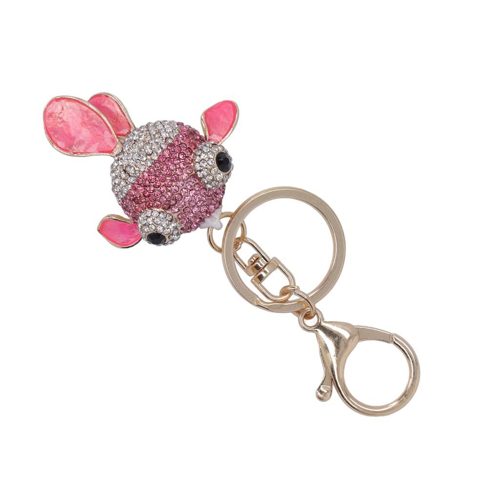 1pcs Metallic Luster Rhinestone Keychain Bling Crystal Charm Cute Goldfish Keychain Wallet Charm