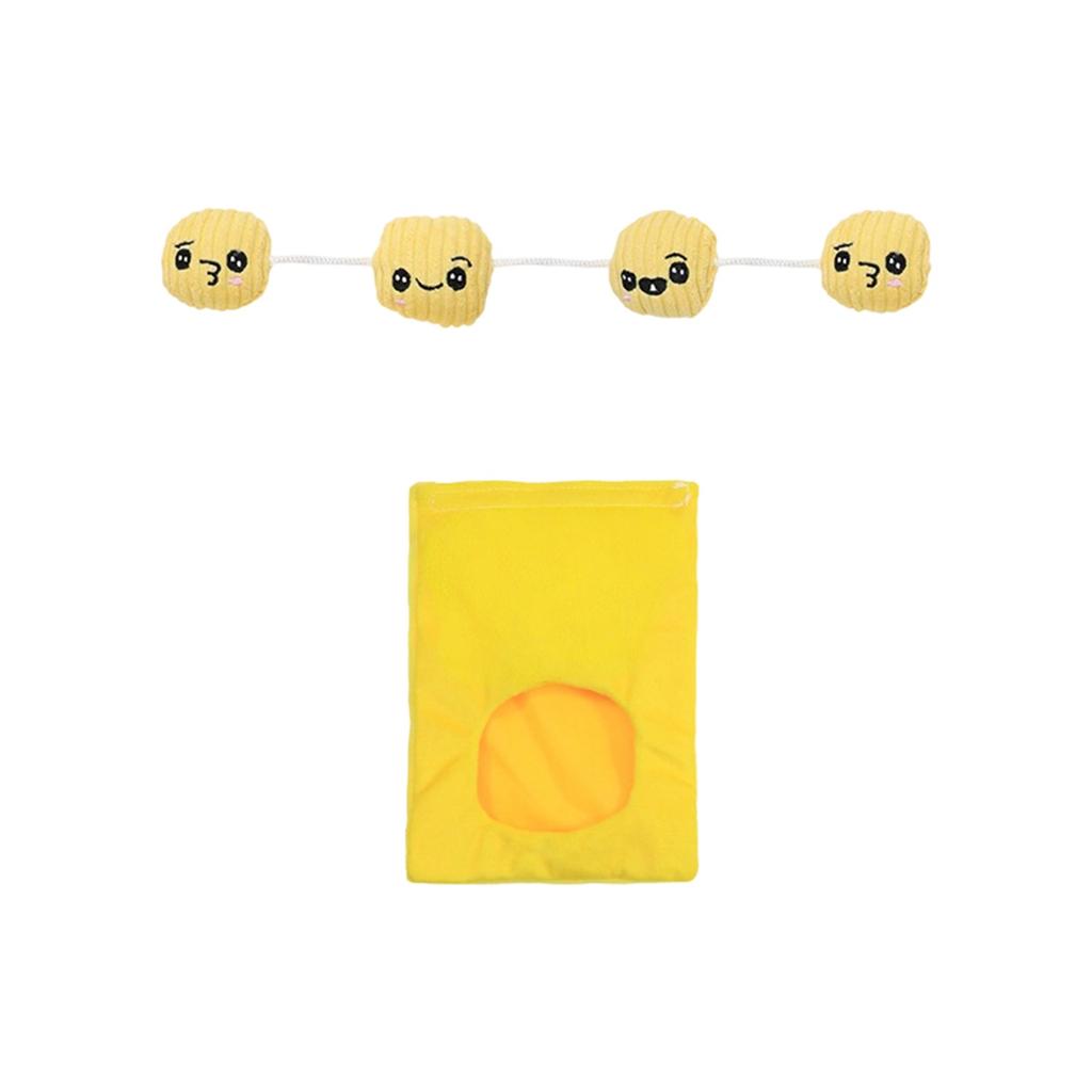 Cute Snack Shape Plush Dog Toy, Interactive Food Bag Design With Hidden Treats Inside, Soft -Resistant Toy For Small And Medium Pet