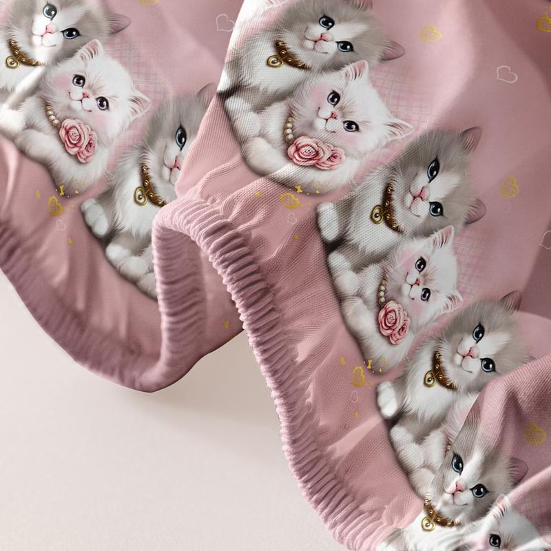 1 Piece Of Lovers Cute Cat Pattern Frosted Bedsheet, Bedroom Printed Bedspread, Bedding (Excluding Pillowcases)