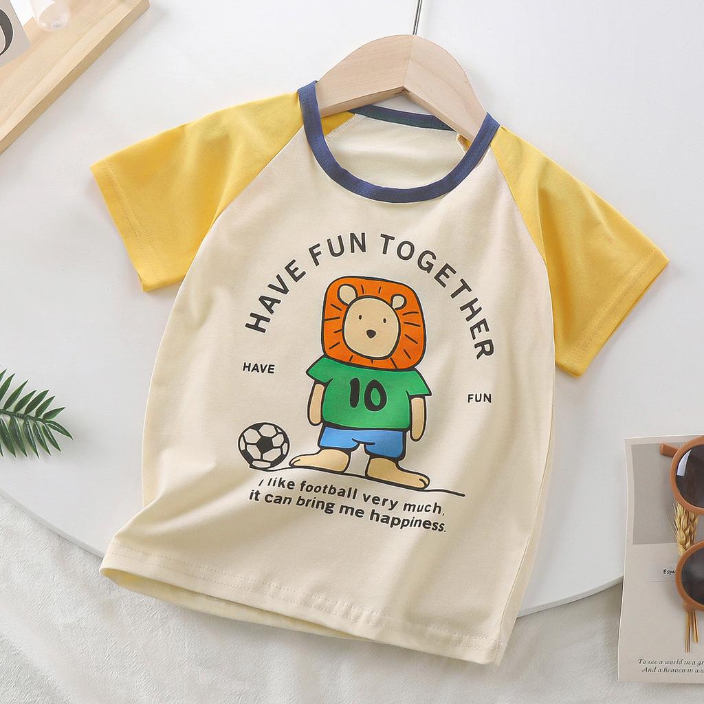 Children's Cotton Short Sleeve Summer Boy's T-shirt Cartoon Short Sleeve Top for Girls