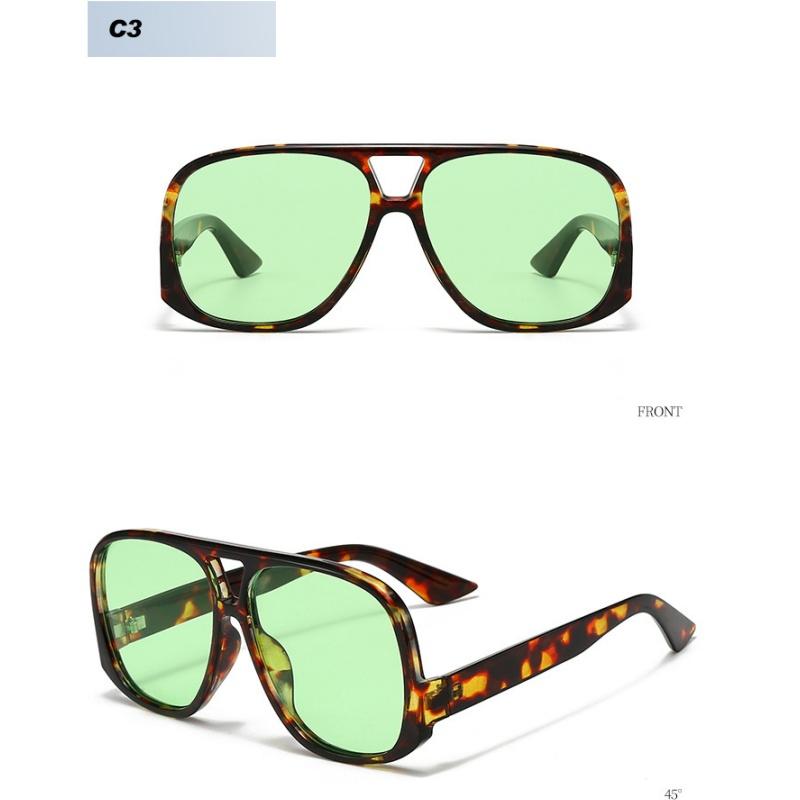 Ladies' Glasses, Retro Large-frame Double-beam Sunglasses.