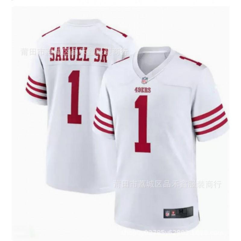 Mens NFL San Francisco 49ers 1 Deebo Samuel Sr Stitched Football Jersey Cotton Fall Winter Wear