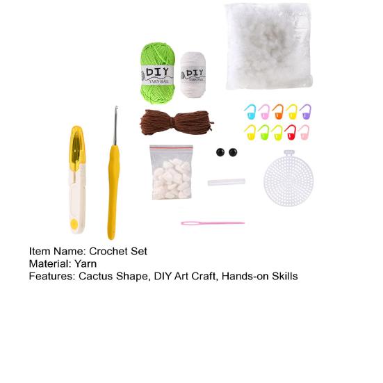 Набор для вязания крючком в форме кактуса для начинающих, набор плетеных материалов «сделай сам», стартовый набор для вязания крючком для взрослых и детей, принадлежности для вязания «сделай сам»