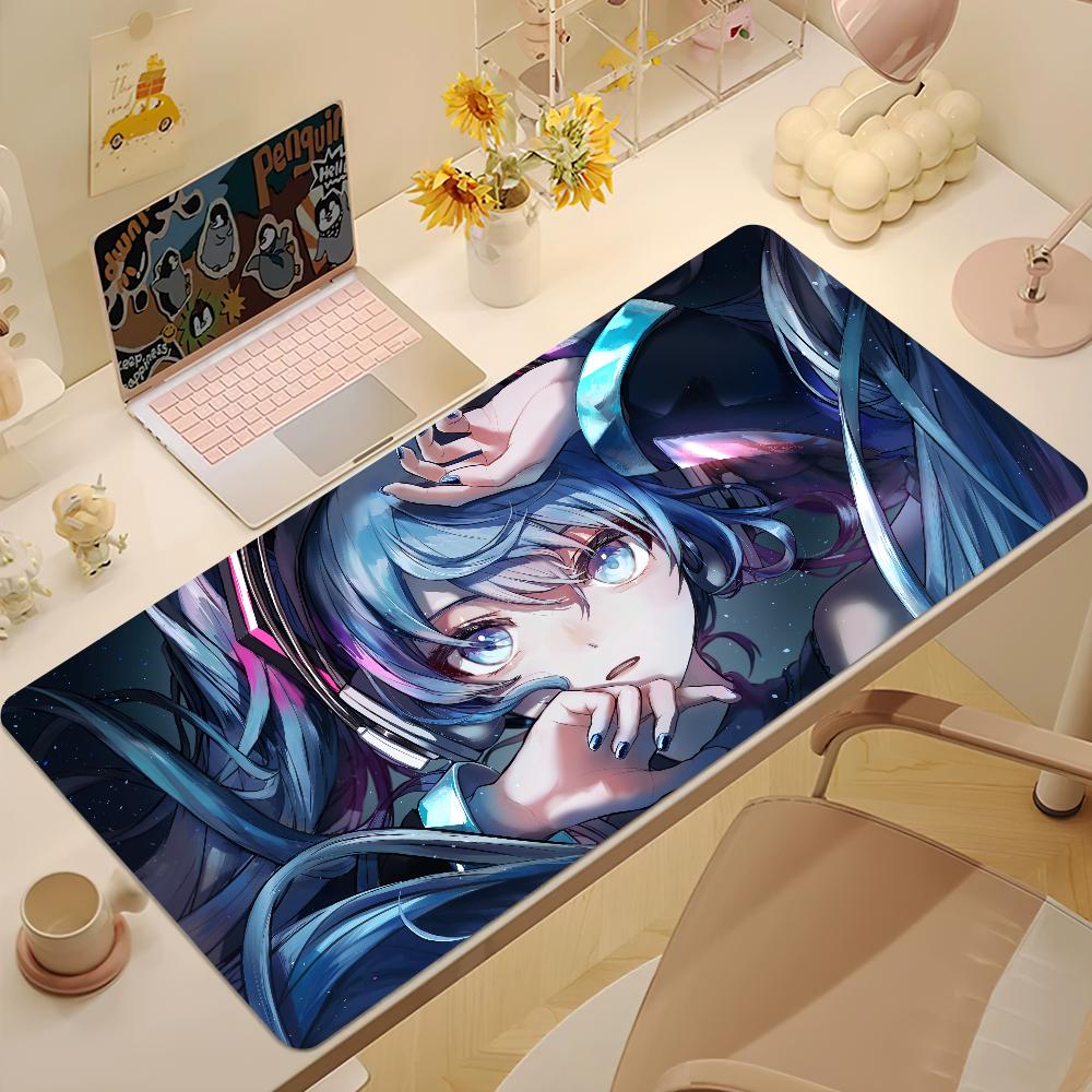 Виртуальный японский MMiku Кавайный Милый Коврик для Мыши Нескользящий Утолщенный Коврик для Мыши Большой Замок по Краю для Письма Офисный Студенческий Игровой Коврик