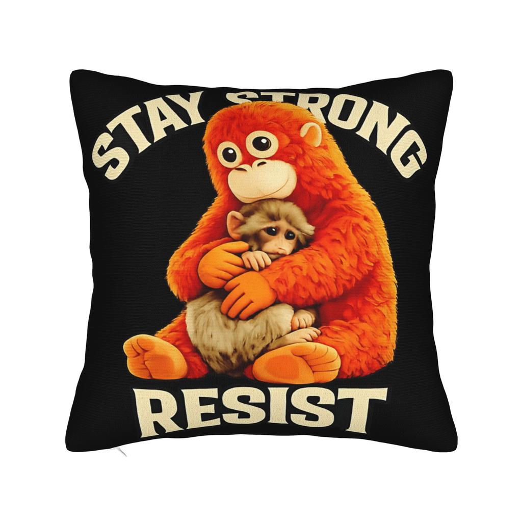 Punch Monkey Hug Stor Cute Baby Macaque Plush Toy Pillowcases Retro Trendy Pillow Case For Office Home Decor Comfy Pillow Cover
