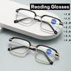 Модные мужские очки для чтения Новые полуободковые линзы высокой четкости Дальнозоркость Гиперметропия Очки Трендовые Ретро Унисекс Рецептурные Пресбиопия