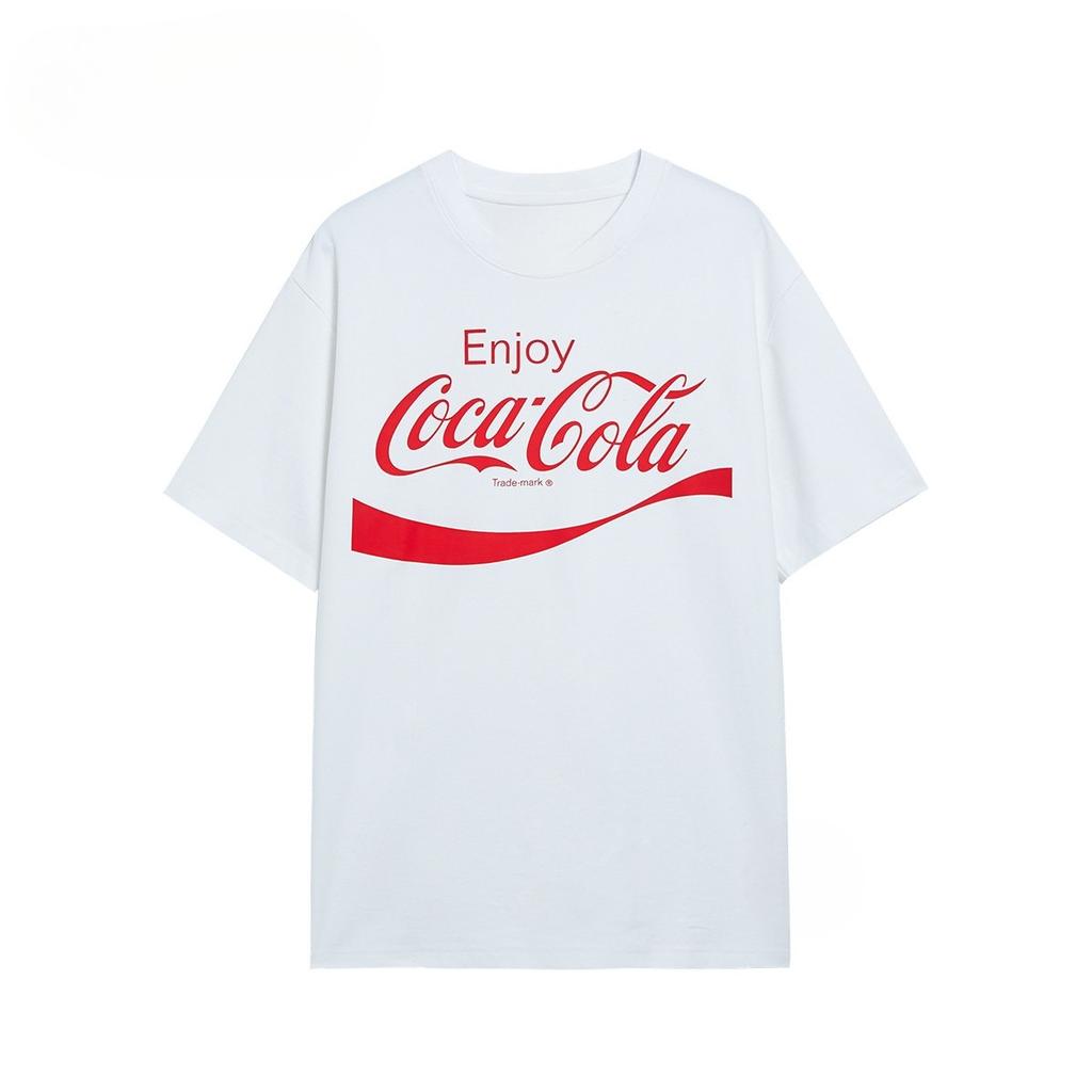 Модный Повседневный Красный Футболка с Логотипом Буквой Coke Роскошный Бренд Мужская и Женская Верх