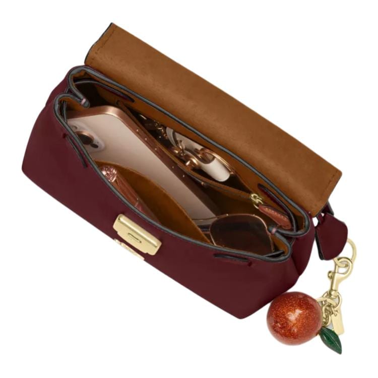 COACH Smooth Leather Handbag Medium Women's Chestnut CCE54-IMMRN