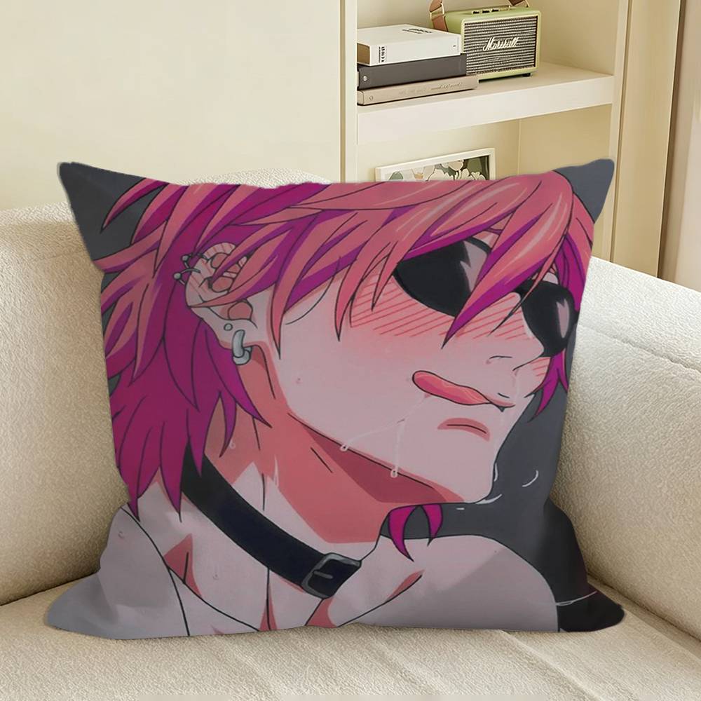 YURI BL Anime YYarichin BClub Square Sofa Pillow Cover Solid Color Living Room Home Decor Cushion Case