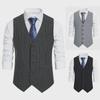2023 Men's Retro Slim Fit Vertical Striped Single-Breasted Vest, European Size