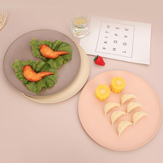 Тарелка для закусок, устойчивая к падению, износостойкая, в скандинавском стиле, круглая, пищевая, для хранения продуктов, гладкая поверхность, простая обеденная тарелка 27 см