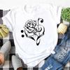 Plussize Harajuku Style Womens Tshirt Musical Note Print Top New Black Tshirt Womens Fashionable Graphic Tshirt Womens Top