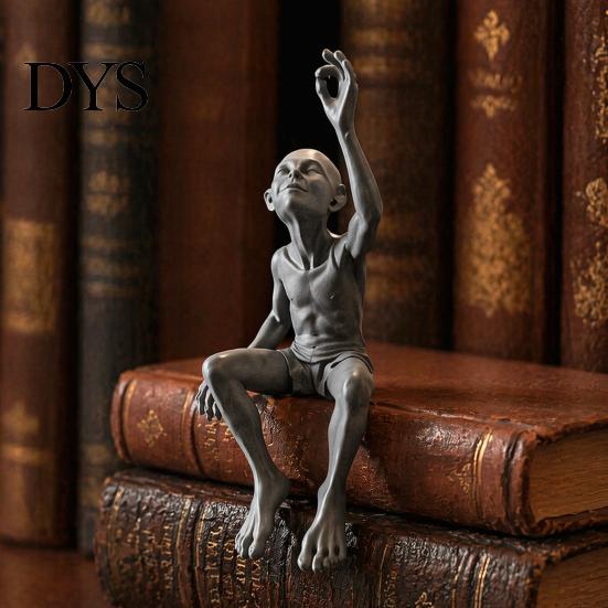 Маленькая статуэтка для книжной полки, 3D-печатная статуэтка Гулу в сидячей позе, Фигурка инопланетянина из смолы, Креативная фигурка, Скульптура для края, Украшение для дома, офиса, рабочего стола